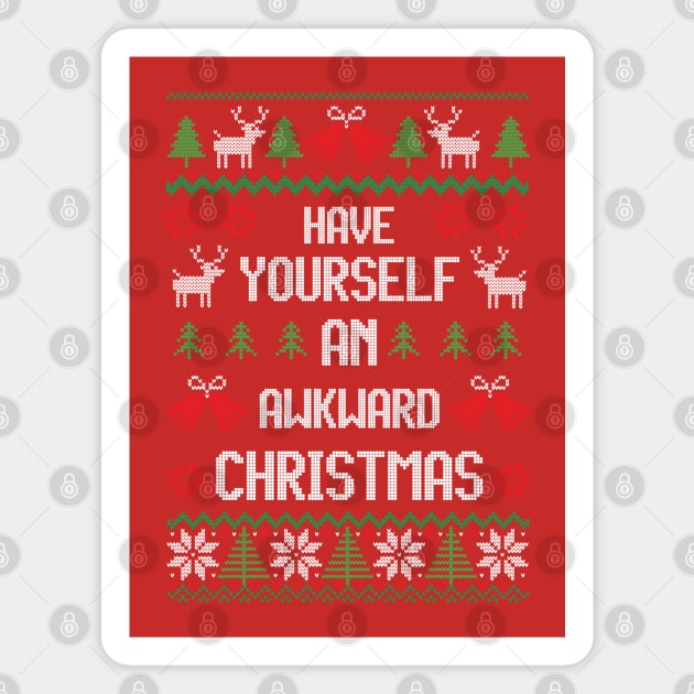 Have Yourself An Awkward Christmas - Festive Introvert Shirt Magnet by Ugly Christmas Sweater Gift